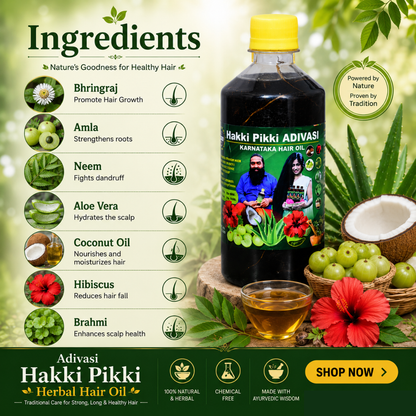 Adivasi Hakki Pikki Herbal Hair Oil